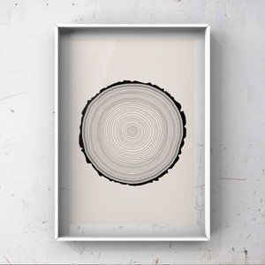 Tree trunk slice Contemporary Graphic Art Print